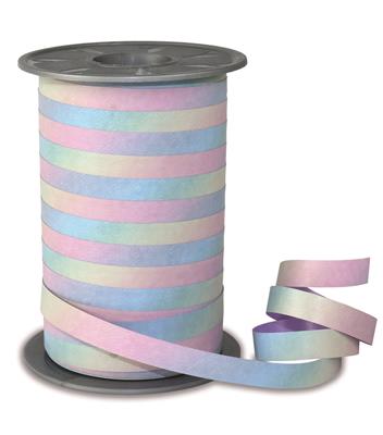 Luxe Krullint Pastel Regenboog – 10mm - Decoratielint