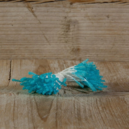 Cadeaudecoratie Meeldraadjes Turquoise - Kadopapier.net