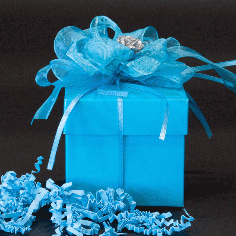 Cadeaudoosje Kubus Turquoise - Kadopapier.net