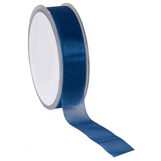 Donker blauw Organza lint - Kadopapier.net