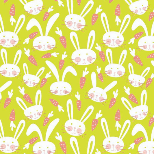 Inpakpapier Bunny Lime - Kadopapier.net