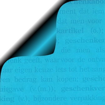 Inpakpapier met Woordenboekprint Blauw - Kadopapier.net