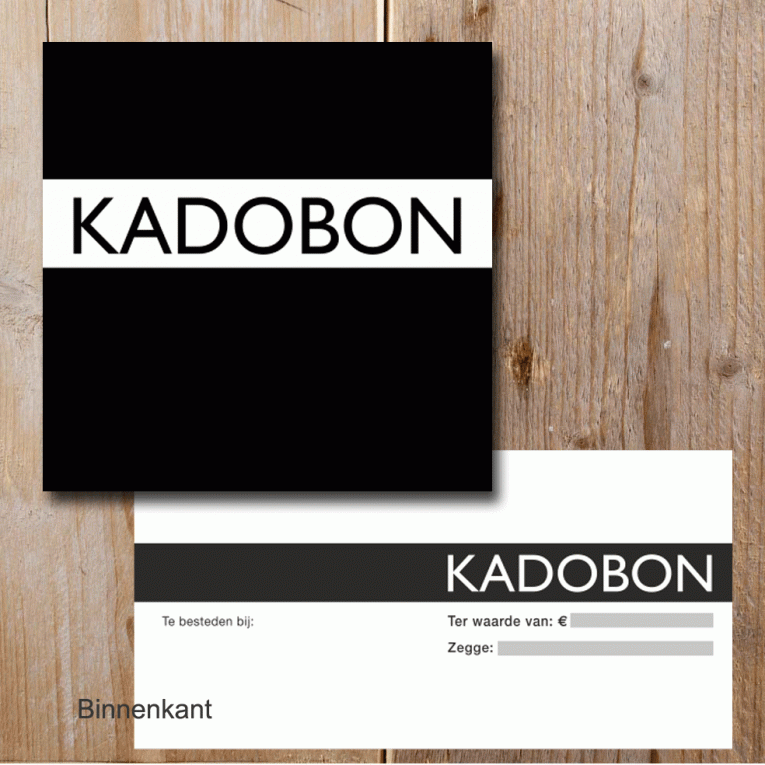 Kadobon Zwart - Kadopapier.net