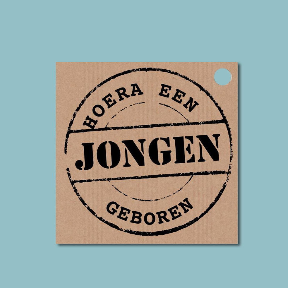 Kadokaartje Vintage Jongen - Kadopapier.net