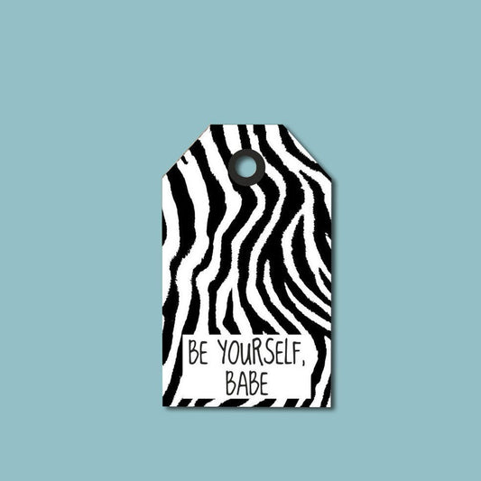 Kadokaartje Zebra Be Yourself - Kadopapier.net