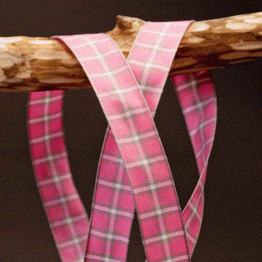 Kadolint Cotton Check Roze - Kadopapier.net