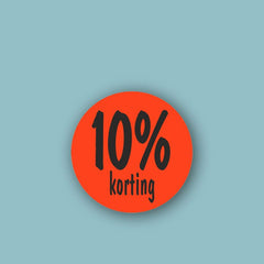 Korting Sticker 10% - Kadopapier.net