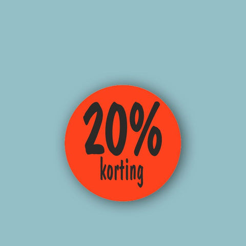 Korting Sticker 20% - Kadopapier.net