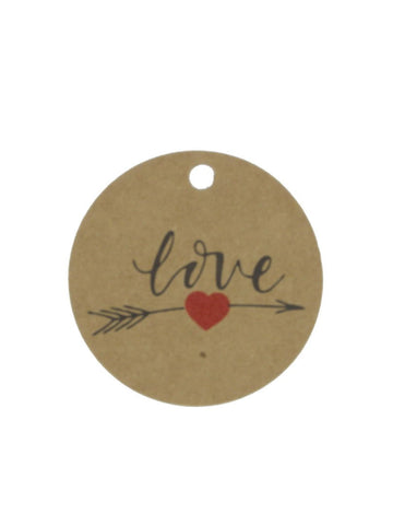 Kraft Label Rond Love - Kadopapier.net