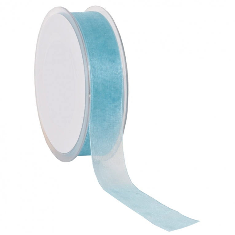 Licht Blauw Organza lint - Kadopapier.net