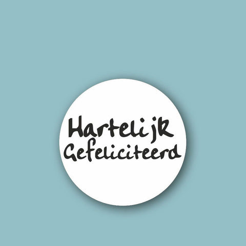 Old School etiket Hartelijk Gefeliciteerd - Kadopapier.net