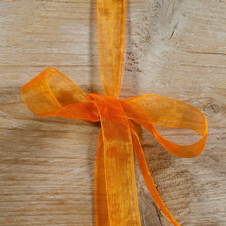 Oranje Organza lint - Kadopapier.net