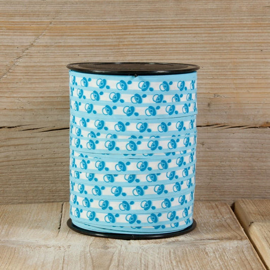 Paperlook Krullint met Speentje Blauw - Kadopapier.net