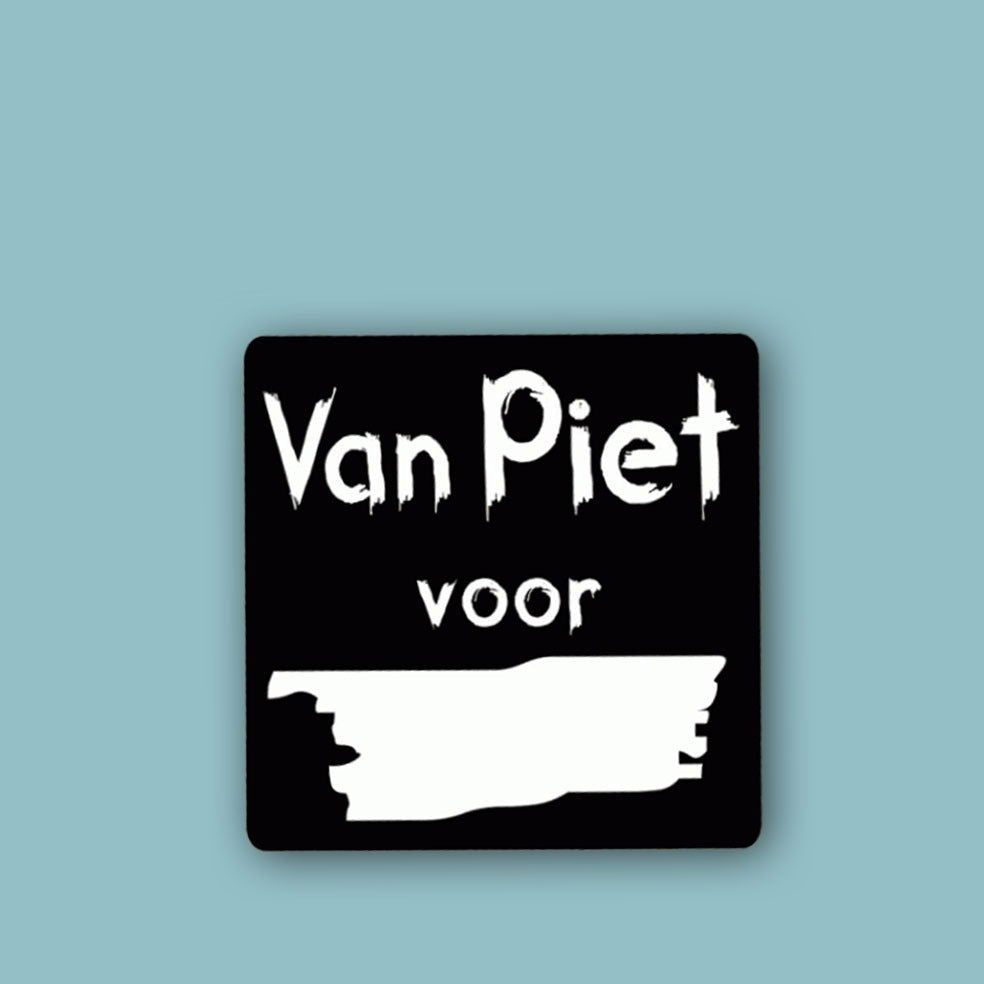 Schoolbord etiket van Piet voor - Kadopapier.net