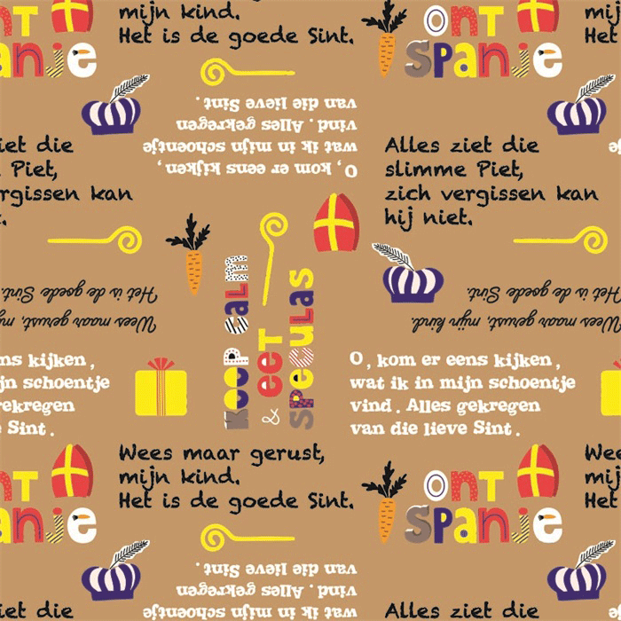 Sintzakje Kraft met liedjes Multicolor - Kadopapier.net