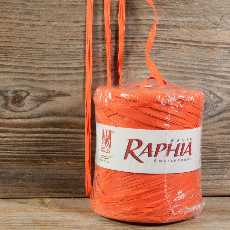 Synthetische Raffia Oranje - Kadopapier.net