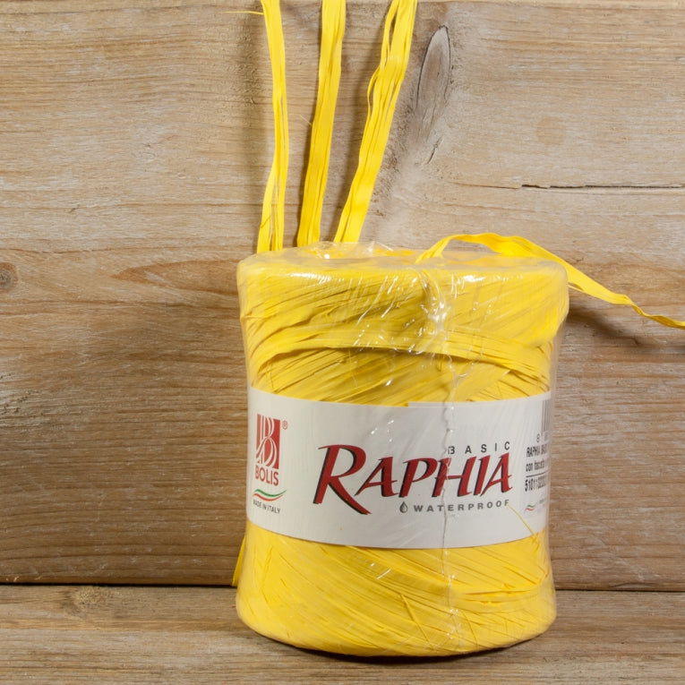 Synthetische raffia Geel - Kadopapier.net