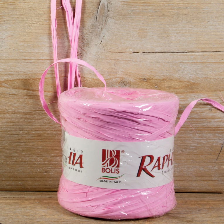 Synthetische raffia Roze - Kadopapier.net