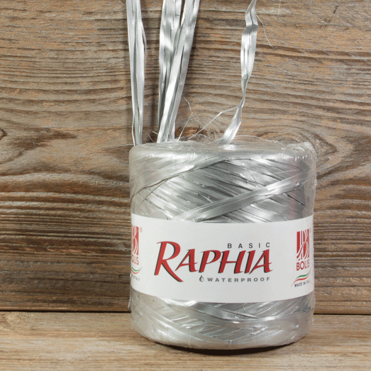 Synthetische raffia Zilver - Kadopapier.net