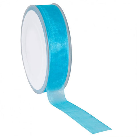 Turquoise Organza lint - Kadopapier.net